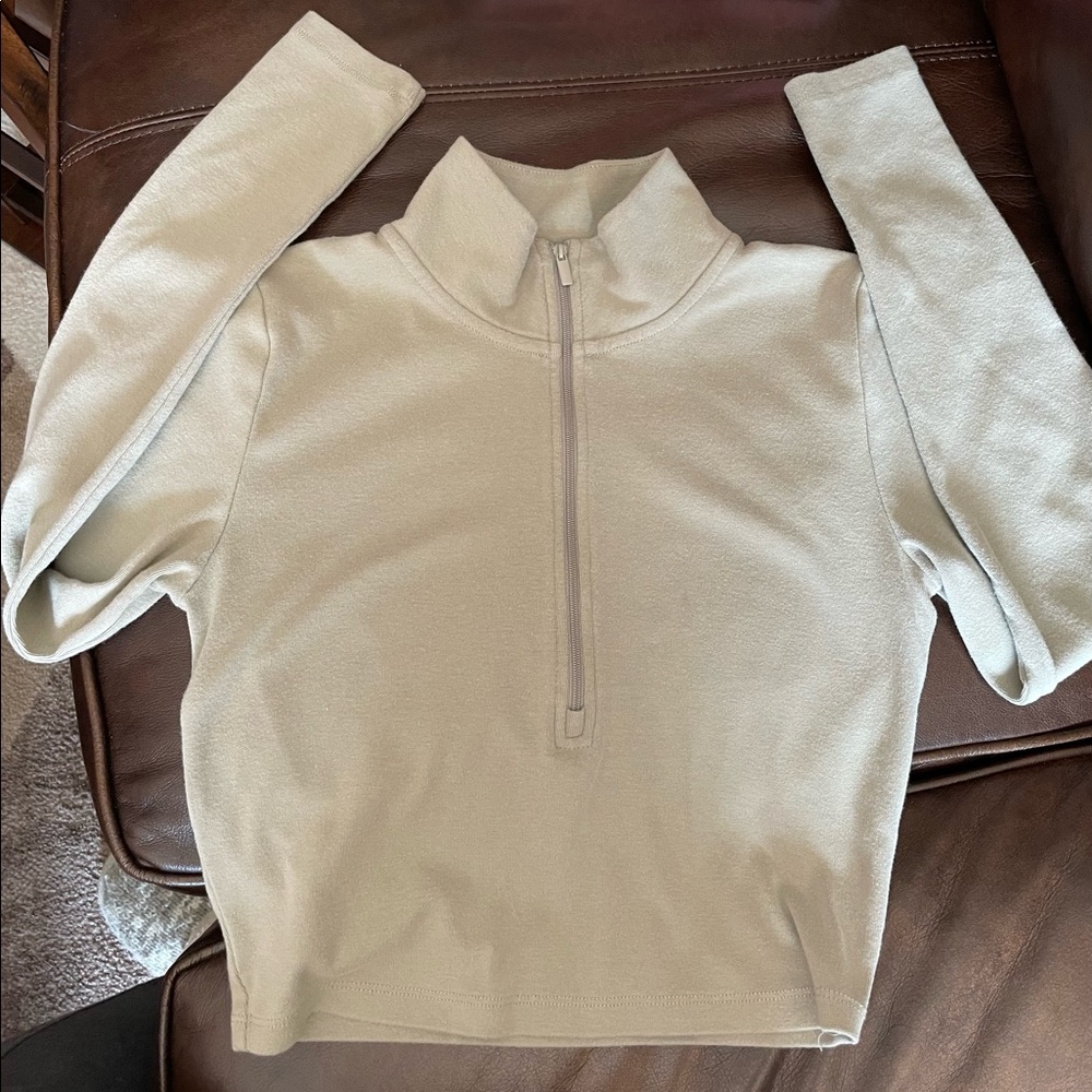 Sunday Best Light Sage Half-Zip Fleece Sweatshirt